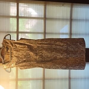 Lovely Vintage Alex Marie Gold Metallic Dress in Size 4.